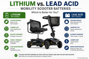 Side-by-side comparison of lithium ion and sealed lead acid mobility scooter batteries
