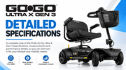 Pride Go Go Ultra X Gen 3 travel scooter specifications