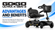 Pride Go Go Ultra X Gen 3 compact travel mobility scooter
