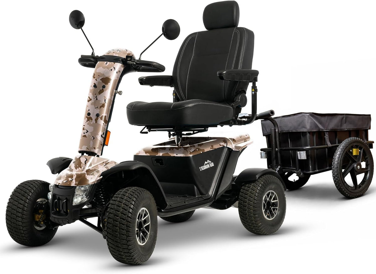 Pride Baja Wrangler 2 Mobility Scooter with Cargo Trailer | Extended Warranty