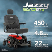 Pride Jazzy EVO 614 HD Power Wheelchair + Free Accessories I Extended Warranty