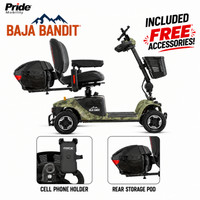 Pride Baja Bandit Mobility Scooter | Free Accessories + Extended Warranty