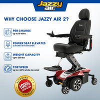Pride Jazzy Air 2 Power Wheelchair | Lifetime Protection + Accessories