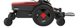 Jazzy EVO 613 shown with matte red shrouds